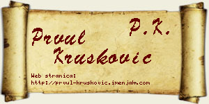 Prvul Krušković vizit kartica